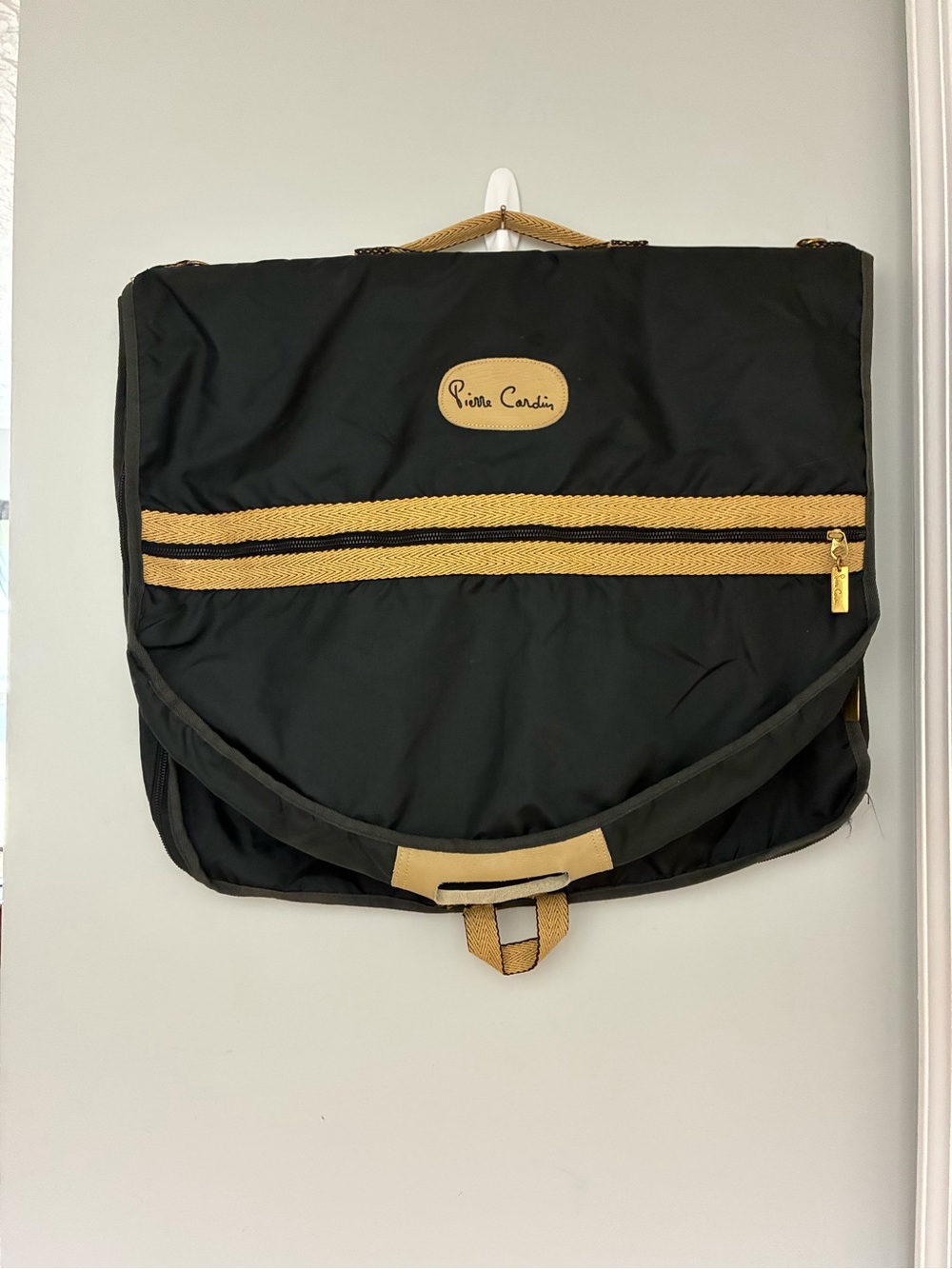 Pierre Cardin Black and Tan Travel Garment Bag